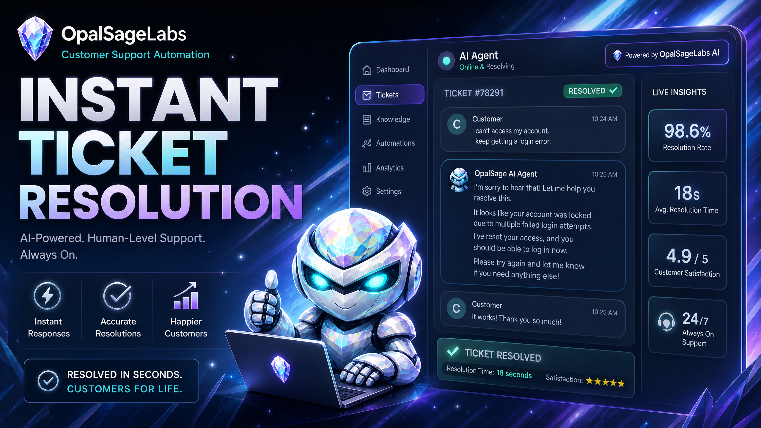 AI Instant Ticket Resolution - OpalSage Labs